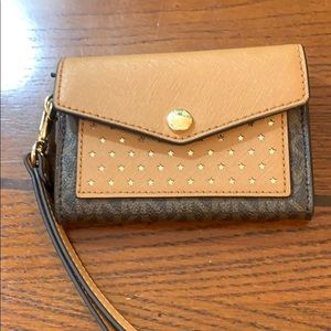 Michael Kors Brown MK Wristlet Wallet